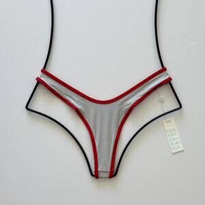 NWT Frankies Bikinis Full Moon Micro Thong Bikini Bottom Cherry Mint Medium M